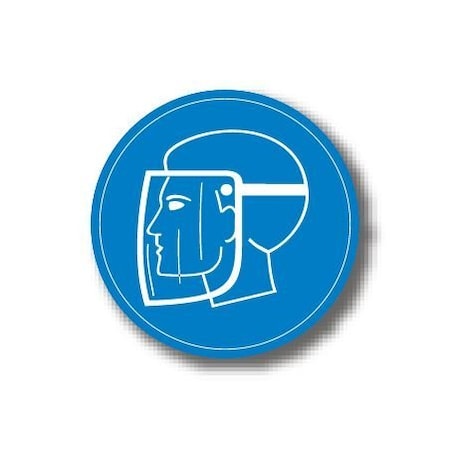 Ergomat 20in CIRCLE SIGNS - Face Guard Required DSV-SIGN 400 #1551 -UEN